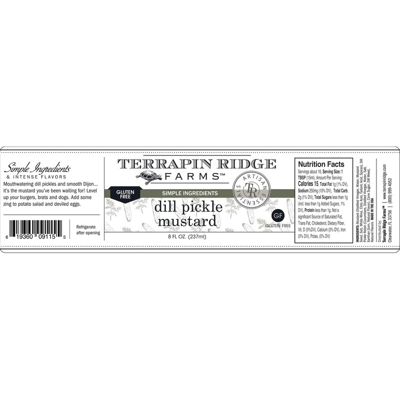 Terrapin Ridge Farms Dill Pickle Mustard – Two 8 Ounce