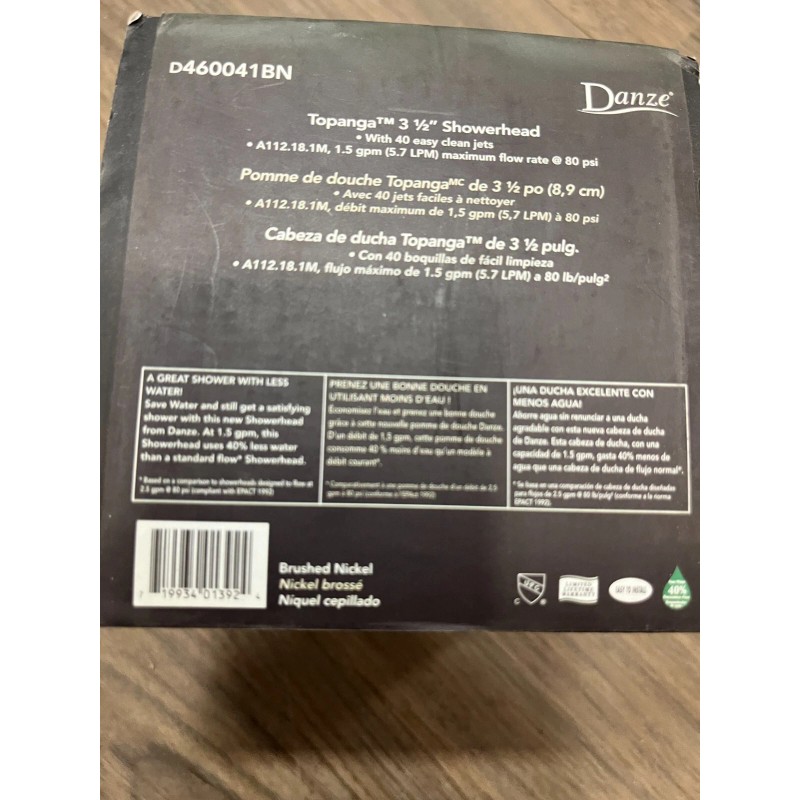 Danze D460041BN Topanga 1-1/2" Showerhead Brushed Nickel NEW (Z5)