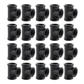 1" Pipe Fitting Tee - Home Expert 20 Pack Threaded Malleable Cast Iron Pipe Fittings for Vintage Retro Steampunk Industrial Shelf Bracket DIY Plumbing