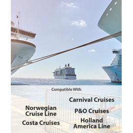 GreatShield Cruise Luggage Tag Holder (4 Pack) + ID Holder with Lanyard (2 Pack) Weather Resistant PVC Zip Pouch & Steel Loop for Princess, Carnival, Holland American, and Norwegian Cruise Line