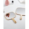 OMIRO Hand Mirror, Large Natural Bamboo Handheld Mirror with Handle,