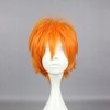 VOCOSTE Human Hair Wigs for Women, 12 Inch Orange Wigs
