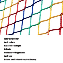 PSYCHEJOYS Multicolor Safety Rope Net for Kids, Climbing Net for Kids Outdoor, Balcony & Playground Safety Climbing Cargo Net, Knotless Polyester Guardrail Net (1.18 X 1.18in, Multicolor)(Size:1x3m)