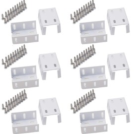 Heavy Duty 2-3/4" Rail Bracket Kit (6 Pairs, 12 PCS), Rust-Proof White Aluminum Metal, Great for Your Fences, Decks, Porches and Verandas, Ideal and Sturdy Replacement for Frail Plastic Brackets
