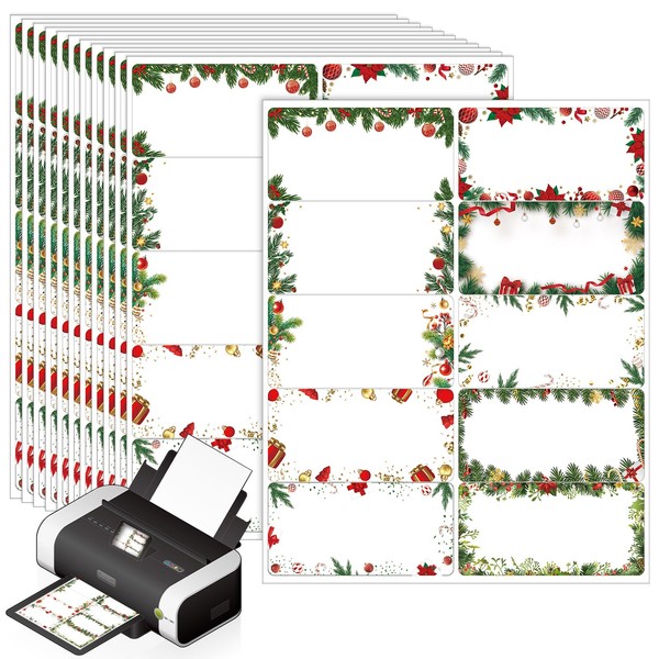 Zhanmai 500 Pcs Christmas Personalized Return Address Labels 2" x
