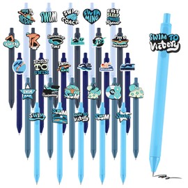 Feifeiya 50 Pcs Swim Party Favors Pool Ballpoint Pens Swim Coach Gifts Cute Retractable Black Gel Ink Pens Bulk for School Office Supplies