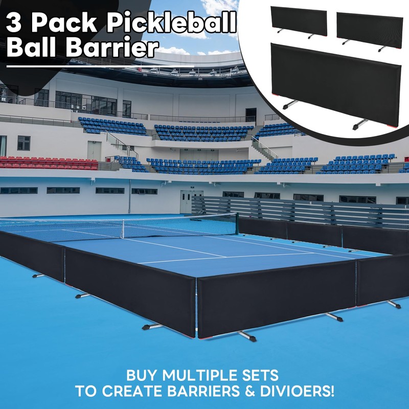 bimiti 3 Pcs Portable Pickleball Court Dividers, 4x1.5 ft Ball