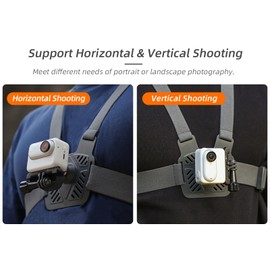 Adjustable Camera Chest Band Strap Extension Adapter Mount Backpack Clamp Belt for DJI Pocket 3 Handheld Gimbal / Insta 360 for One R/X/GO 3