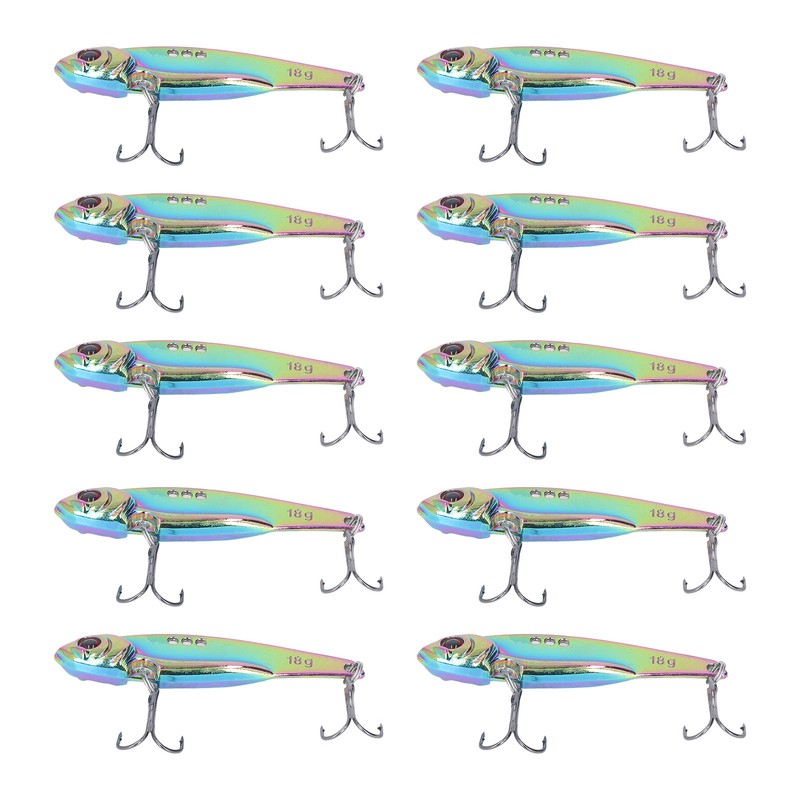 10PCS Fish Shape Artificial Bait High Simulation Aluminum Alloy Fishing