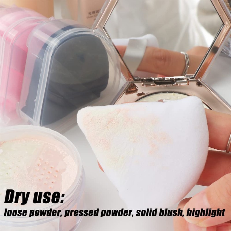 Ocim 10Pcs Triangle Powder Puffs for Face Powder,Soft Velour Makeup