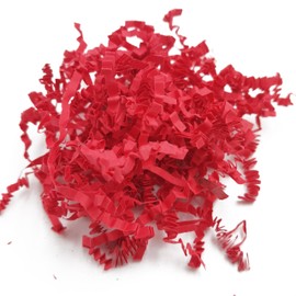 SHENGHE 1LB Crinkle Paper Filler Shredded Basket Shred Package Gift Box Decorative (Red)