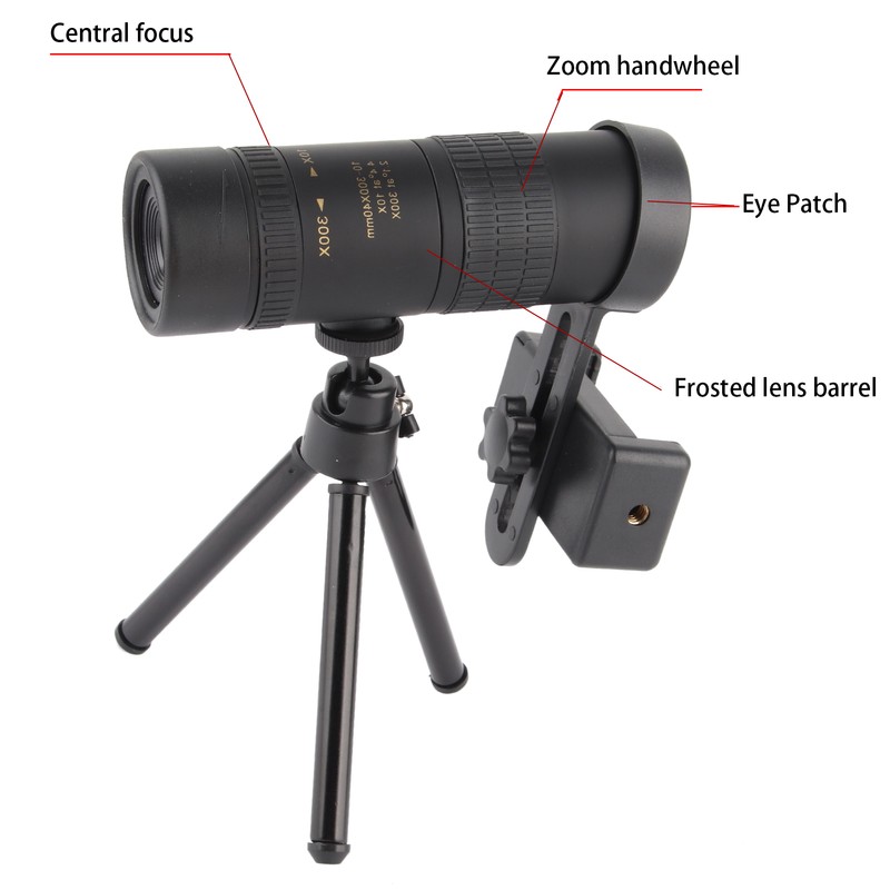 10‑300x40 High Definition Monocular Telescopes High Power Single Tube Telescopes