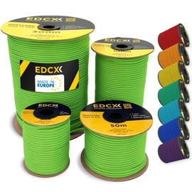 EDCX 4mm Nylon Paracord 550 100m (330 feet) | Ideal for Camping, Survival, Outdoor, Crafting, DIY | 100% Nylon Rope 4mm | Paracord 550 Type III in Solid Color (Neon Green, 100 m)