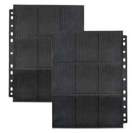 Trading Card Sleeves, 40 Pages Premium 720 Pockets Card Sleeves for Standard Size Trading Card Sleeves, Black Transparent Trading Card Films for a Variety of Ring Binders