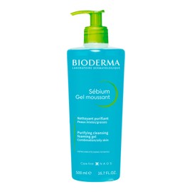 BIODERMA, Sébium Gel Moussant, Limpiador Facial Menos Imperfecciones, Skincare Piel Grasa, Suave y sin Resecar, 500ML                                 