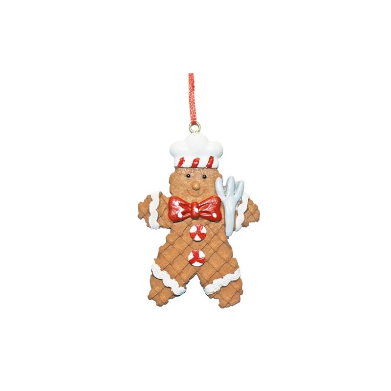 Christmas Tree Decorations Gingerbread Polyresin Hanging Ornament (Gingerbread Man 6014)