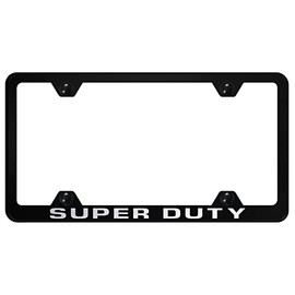 Au-TOMOTIVE GOLD Laser Etched Logo Stainless Steel Wide Body License Plate Frame for Ford Super Duty (Black)