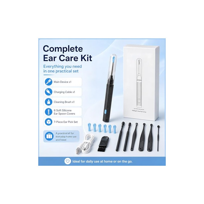Ear Wax Removal Kit with Camera, 1080P Wireless Ear Cleaner
