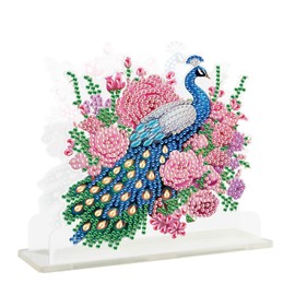 SHEGZHUC Diamond Painting Napkin Holder Diamond Painting Peacock Freestanding Tablecloth Dispenser Paper Towel Holder Napkin Frame Napkin Dispenser Diamond Painting Napkin Stand Gift