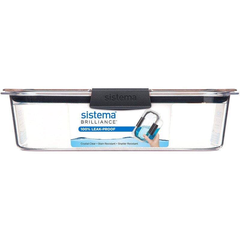 Sistema Brilliance Food Storage Container, 2 Litre, Leakproof Tritan Stackable
