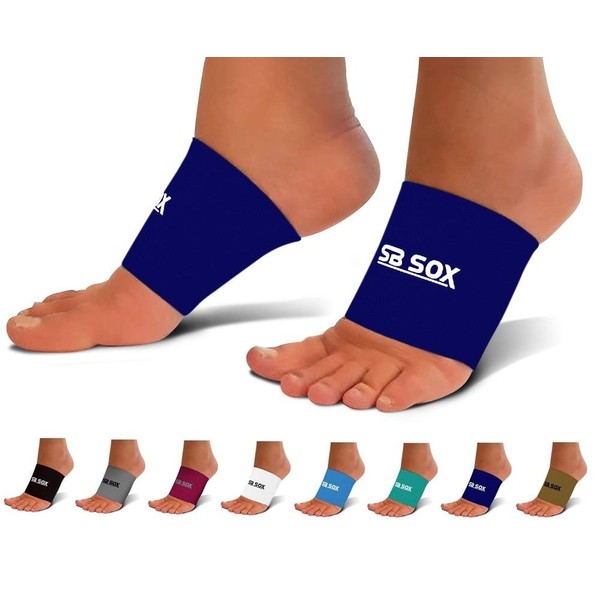 SB SOX Plantar Fasciitis Arch Support Sleeves for Men & Women – Best Sleeves for Plantar Fasciitis and Foot Pain Relief/Treatment for Everyday Use (Navy, Small)