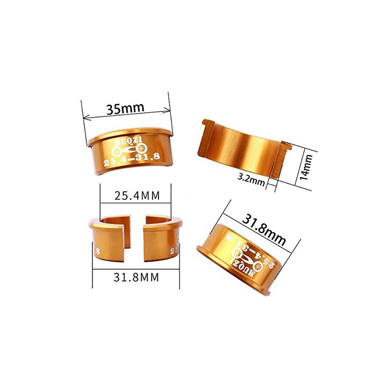 VOANZO 4 Pcs Aluminum Alloy Bicycle Handle Reducer Sleeve Adapter
