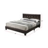 Poundex Twin Faux Leather Upholstered Bed, Brown