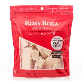 ロージーローザ バリュースポンジN ウェッジ型タイプ 30P 【目元や小鼻の周りなどのポイントカバー使いに】