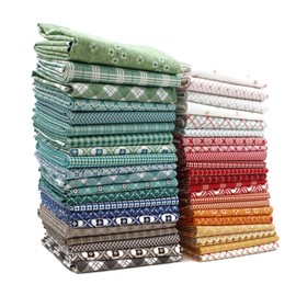 Bee Plaids Fat Quarter Bundle (42 Pieces) by Lori Holt for Riley Blake 18 x 21 inches (45.72 cm x 53.34 cm) Fabric cuts DIY Quilt Fabric