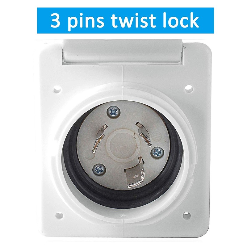 Wadoy 30 AMP RV Power Plug Twist Lock Inlet Receptacle