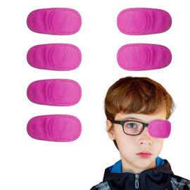 2 Pack Eye Patch for Glasses, Reusable Left & Right Eye Patches for Kids, Toddler, Children, Lazy Eye(Pink) (2)