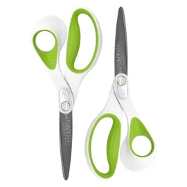 Westcott 16926 8-Inch Heavy-Duty CarboTitanium Scissors for Office and Home, Green/White, 2 Pack