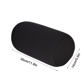 SEAFRONT Microbead Roll Neck Pillow Back Head Lumbar Support Cervical Spine Cylindrical Pillow Sleeping Pillow Home Seat Cushion (Black)