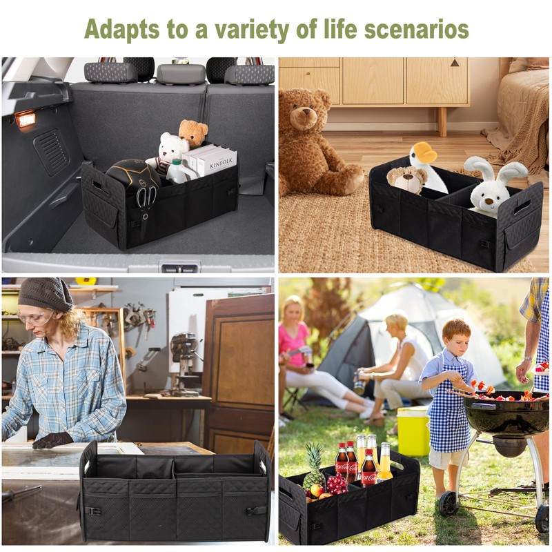 JiatuA Car Trunk Organizer for SUV, Car Storage Organizer Collapsible