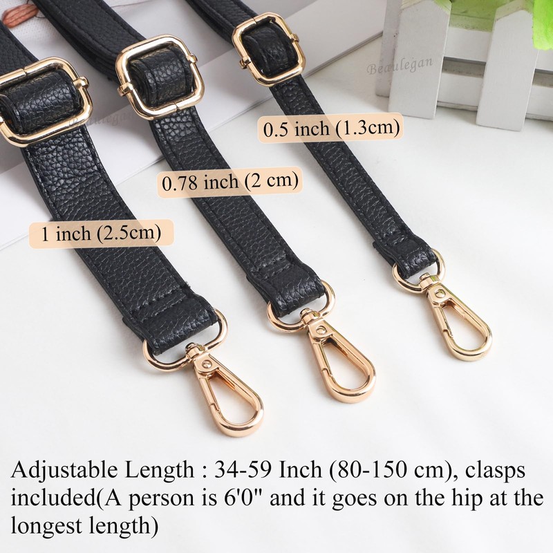 BEAULEGAN Purse Strap Replacement - Full Grain Microfiber Leather -
