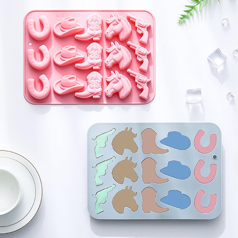 2 Pack Cowboy Silicone Molds Western Themed Chocolate Molds Cowboy