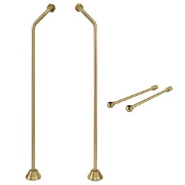 Kingston Brass CCK477 Vintage Double Offset Supply Line with Wall Bracket Combo, Brushed Brass