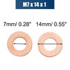 X AUTOHAUX 30pcs M7 x 14mm x 1mm Copper Flat