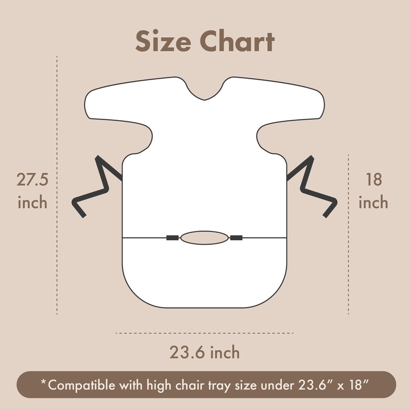 LoLaBi Coverall Long Sleeve Baby Weaning Bib with Zipper (Giraffe,