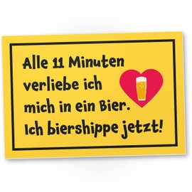 DankeDir! Alle 11 Minuten Bier - 30 x 20 cm Schild - Geschenk Party Photo Booth Requiste Alkohol JGA - Geburtstagsdeko Geschenkidee Partydeko lustiger Spruch Geburtstagsgeschenk