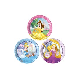 Procos 5PR87874 Plate 23 cm Assorted Subjects Princess Heart Strong, Multi-Coloured, One-Size