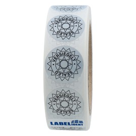 Labelident Sealing Labels Diameter 30 mm – Sealed – 1,000 Security Seal Labels on 1 Roll(s), 1.57 Inch (40 mm) Core, Polyester