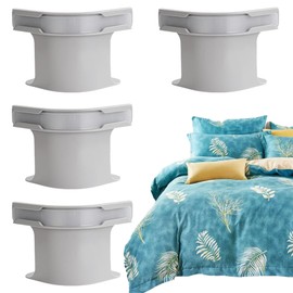 Bed Sheet Fixing Clips, 4PCS Bed Sheet Holder with Lock Strips, Heavy Duty Fitted Sheet Holder Tightener Bedsheet Clips for Corners Mattress Protectors Blankets Bedding(Grey)