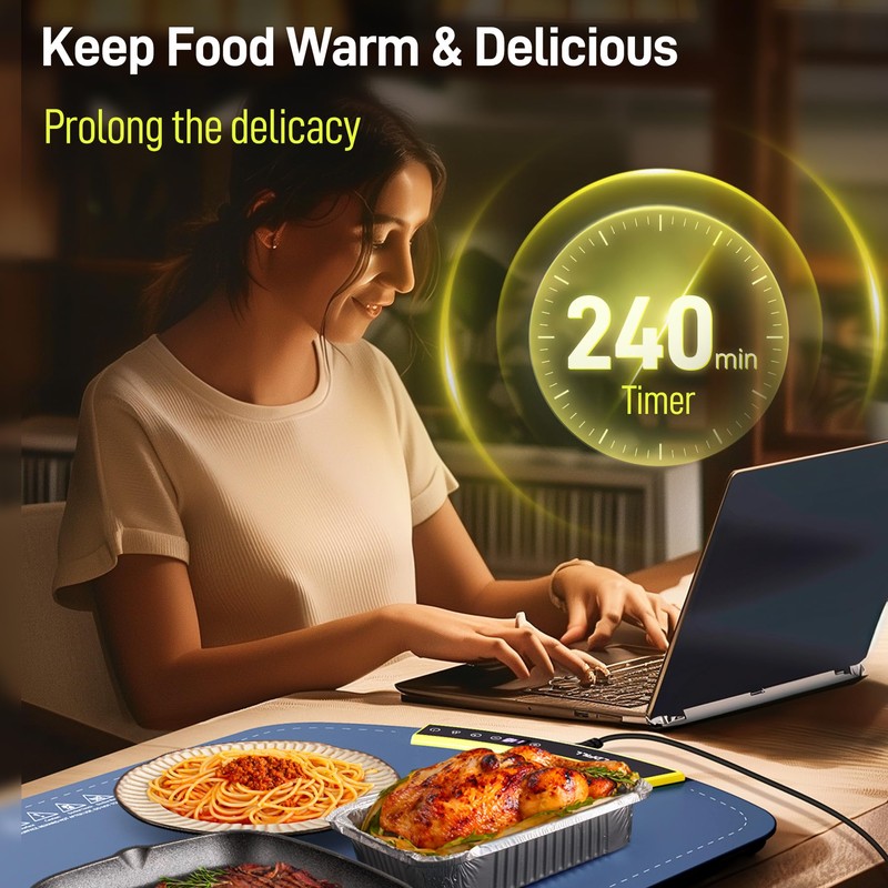Food Warming Mat - 5s Rapid Heating Electric Warming Tray