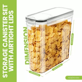 Utopia Kitchen Cereal Containers Storage Food Containers & Cereal Dispenser Utopia Kitchen - Clear, Pack of 2