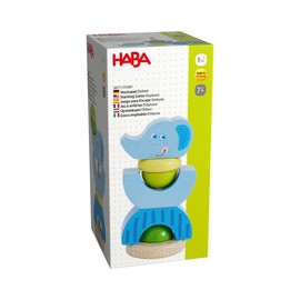 HABA 2011131001 August-Grosch-Straße 28-38 96476 Bad Rodach Elephant Plug-In Game, Stacking Game, Blue, Green, 8 cm
