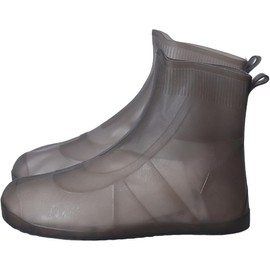 Gebacades Shoe Cover, Rain Shoe Cover, Waterproof, Anti-Slip, Rain Shoe Cover, Transparent, Thick, Abrasion-resistant, Commuting to Work or School, Cycling, Climbing, brown