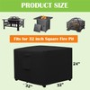 Fire Table Covers Square,Waterproof Outdoor Fire Pit Cover, 420D Heavy