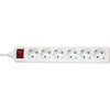 InLine® power strip, white, 6-fold, 6x Schuko, with power-switch, 5m