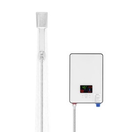 SNKOURIN Electric Tankless Water Heater, 110V 6.5KW Instant Hot Water Heater, On Demand Hot Water Heater Digital Display, Water Heater Bathroom Bath Shower Kit Home, White